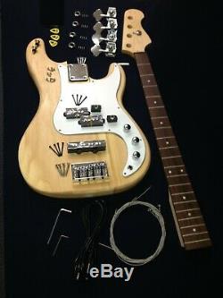 Haze B-303DIY Electric Bass Guitar DIY Kit, No-Soldering+Free Tuner, 3 Picks