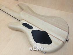 Haze B-327 American Ash / Maple 4-String Electric Bass Guitar HH Black + Gig Bag