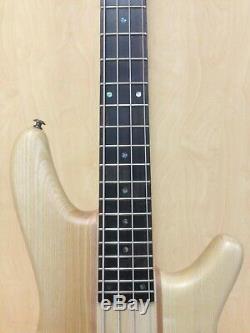 Haze B-327 American Ash / Maple 4-String Electric Bass Guitar HH Black + Gig Bag