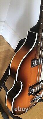 Hofner Violin Right Handed Electric Bass Guitar + Gig Case + Strap + Lead