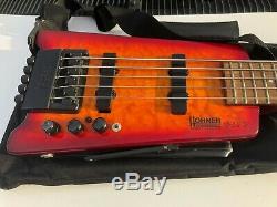 Hohner B2A V Headless 5 String Steinberger Active Electric Bass Guitar with Case