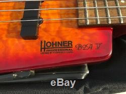 Hohner B2A V Headless 5 String Steinberger Active Electric Bass Guitar with Case