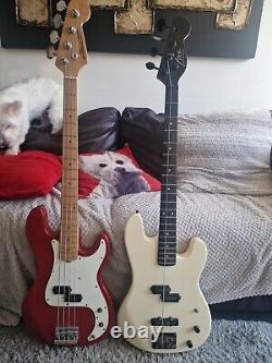 Hohner Vintage 4 String Electric Bass Guitar(s) x 2 -Red Marlin & White Axe