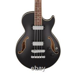 Ibanez AGB200-BKF Artcore Hollow Body Bass Guitar, Black Flat (NEW)