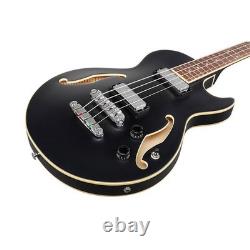 Ibanez AGB200-BKF Artcore Hollow Body Bass Guitar, Black Flat (NEW)