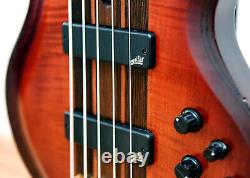 Ibanez BTB1905e Premium 5 String Bass Guitar & Case, Brown Topaz Burst Finish