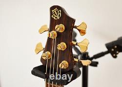 Ibanez BTB1905e Premium 5 String Bass Guitar & Case, Brown Topaz Burst Finish
