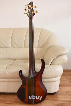 Ibanez BTB1905e Premium 5 String Bass Guitar & Case, Brown Topaz Burst Finish