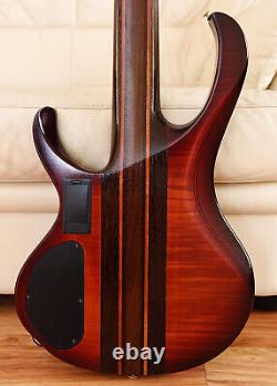 Ibanez BTB1905e Premium 5 String Bass Guitar & Case, Brown Topaz Burst Finish