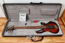 Ibanez BTB1905e Premium 5 String Bass Guitar & Case, Brown Topaz Burst Finish