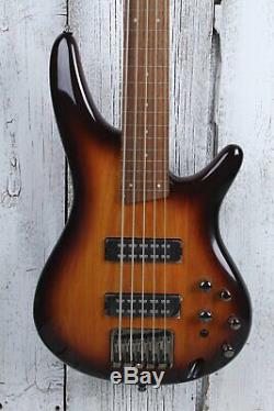 Ibanez SR375EF Fretless 5 String Electric Bass Guitar Brown Burst Finish