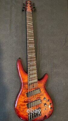 Ibanez SRMS806 Brown Topaz Burst Bass Guitar USED EXCELLENT CONDITION