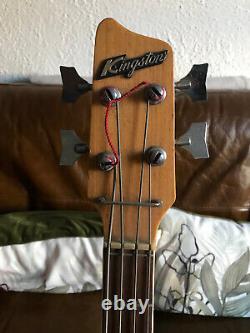 JAPANESE 1960s TIESCO KINGSTON VIOLIN BASS GUITAR. F-HOLE. SUPERB CONDITION. RED