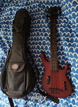 Kala SUB4FS-SRD U-Bass SUB Solid Body Electric Bass with Bag Red Upright Rubber