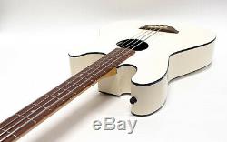 Kramer Ferrington Acoustic Fretless Electric Bass Guitar with Gigbag White