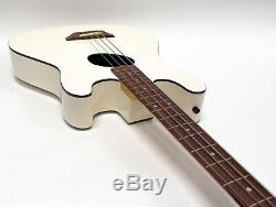 Kramer Ferrington Acoustic Fretless Electric Bass Guitar with Gigbag White