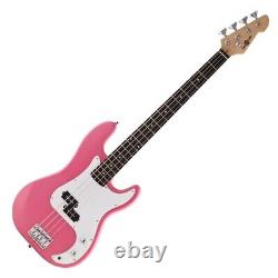 LA Bass Guitar by Gear4music Pink