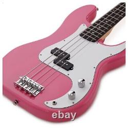 LA Bass Guitar by Gear4music Pink