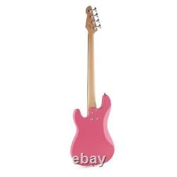 LA Bass Guitar by Gear4music Pink