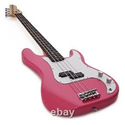 LA Bass Guitar by Gear4music Pink