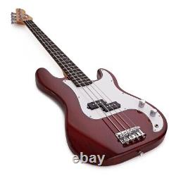 LA Bass Guitar by Gear4music Red