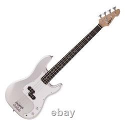 LA Bass Guitar by Gear4music Silver Flake