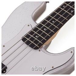 LA Bass Guitar by Gear4music Silver Flake