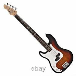 LA Left Handed Bass Guitar by Gear4music Sunburst