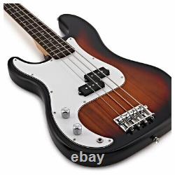 LA Left Handed Bass Guitar by Gear4music Sunburst