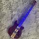 Led Light 5 String Electric Bass Guitar Gold Part Neck Thru Body Solid Body