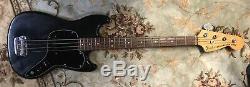 Late 1970s Fender Musicmaster Electric Bass Guitar Vintage USA Black