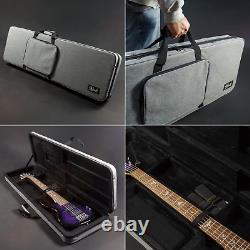 Lindo Electric Bass Guitar Eco Hard Case Plush Lined Pockets Grey UK Design