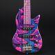 Lindo Kawa Electric Travel Bass Guitar Japanese River Art Finish Purple Gloss