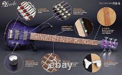 Lindo PDB-5 V2 Purple Dove 5-String Electric Bass Guitar Luminlays 24 Frets