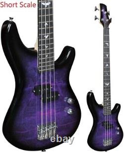 Lindo PDB Short Scale Purple Dove Electric Bass Guitar and Hard Case