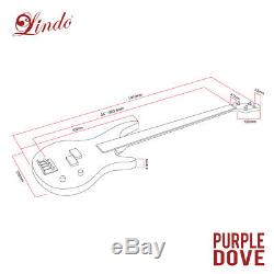 Lindo Purple Dove Electric Bass Guitar P-Bass Pickups & Free Gig Bag and Cable