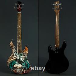 Lindo Sahara Electric Bass Guitar Short Scale 30 Nautical Star Inlay UK Design