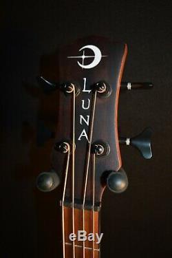 Luna Lab Tribal 34 Tobacco Burst Acoustic Electric Bass Guitar Free Shipping