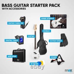MAX 173.237 GigKit Bass Guitar with Amplifier and Accessories White
