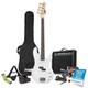 Max Gigkit Beginner Electric Bass Guitar With Amplifier And Accessories White