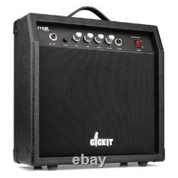 MAX GigKit Beginner Electric Bass Guitar with Amplifier and Accessories White