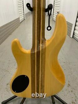 MAZETI MB-5, 5 String Bass guitar, Mahogany Burl Cap, Ash Body, Nato, Maple Neck