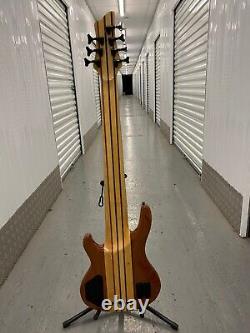 MAZETI WTHB 7 String Fretless Bass guitar, Ebony & MAH Body, Active/Passive, 18v