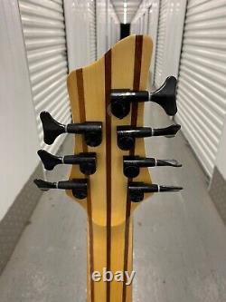 MAZETI WTHB 7 String Fretless Bass guitar, Ebony & MAH Body, Active/Passive, 18v