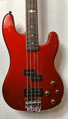 Marlin metallic red p bass guitar made in Korea. Vintage 80s