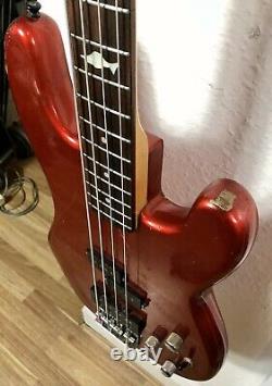 Marlin metallic red p bass guitar made in Korea. Vintage 80s