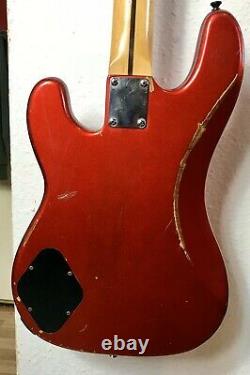 Marlin metallic red p bass guitar made in Korea. Vintage 80s