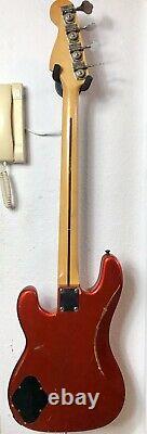 Marlin metallic red p bass guitar made in Korea. Vintage 80s