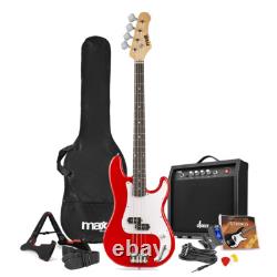 Max Gigkit Learner Bass Guitar Full Size Kit Red 40W Amplifier Included