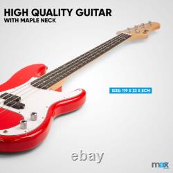 Max Gigkit Learner Bass Guitar Full Size Kit Red 40W Amplifier Included